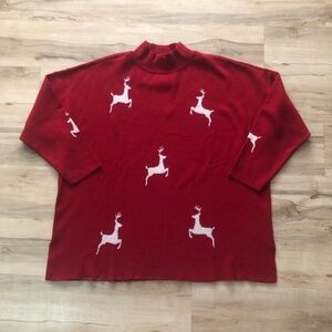Red Reindeer Pattern Women’s Sweater